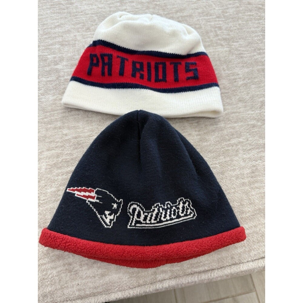Lot Of. 2 Vintage Collection New England Patriots Beanie Hat